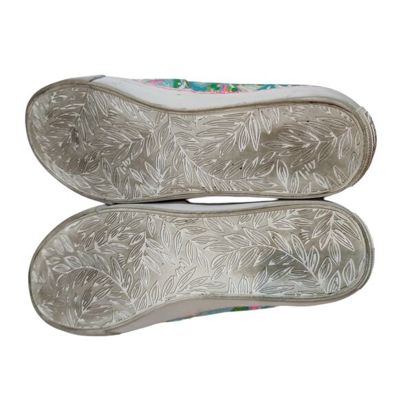 Lilly Pulitzer Women's Sz 9 Julie Blue Ibiza Comfort Sneaker Slip On Pink - Picture 6 of 9